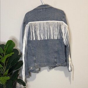 Elia Cher Large Denim Fringe Jacket